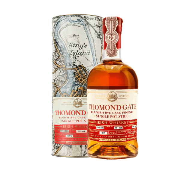 Thomond Gate Danish Rye Cask Finish Single Pot Still Irish Whiskey 46 % – Premium Irish Whiskey aus Limerick mit Danish Rye Cask Finish